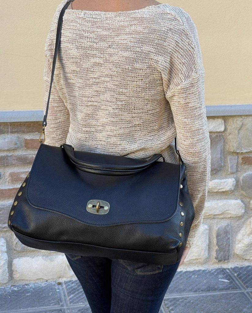 Sac à Main Alma En Cuir Véritable Italien - Couleur Orange - Marque Borse In Pelle - Neuf Avec étiquettes